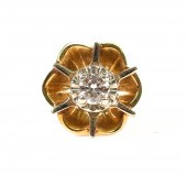 14K YELLOW GOLD DIAMOND FLOWER