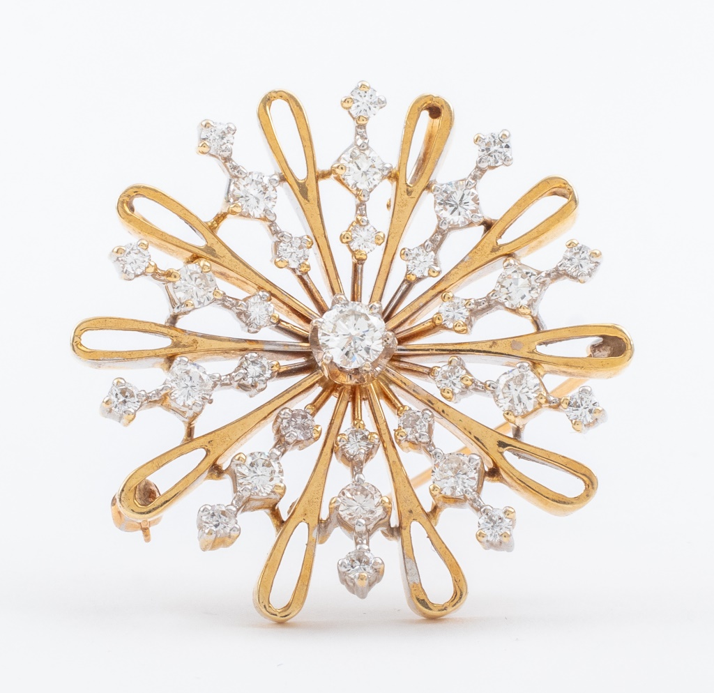 14K YELLOW GOLD DIAMOND STARBURST