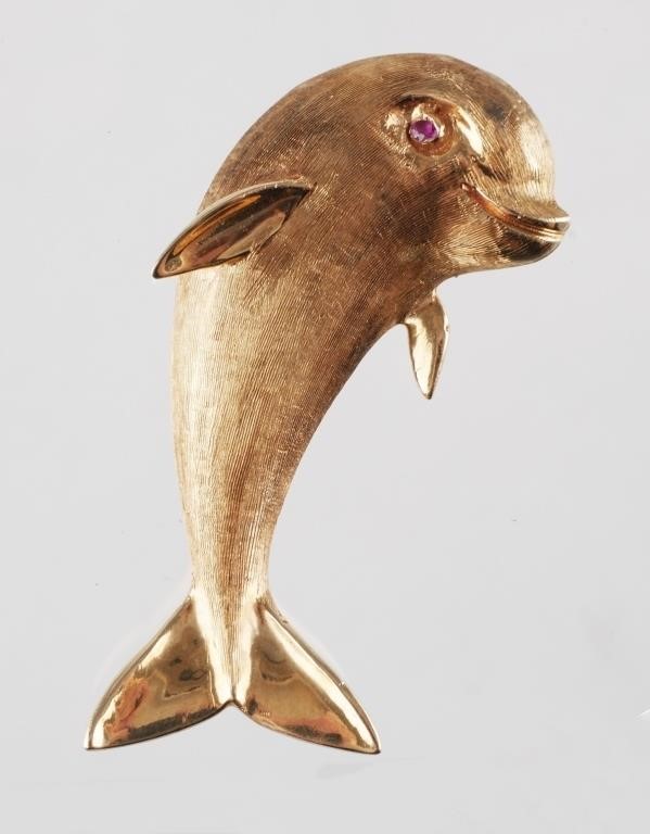 14K YELLOW GOLD DOLPHIN PIN14k gold