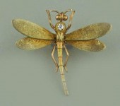 14K YELLOW GOLD DRAGONFLY PIN1