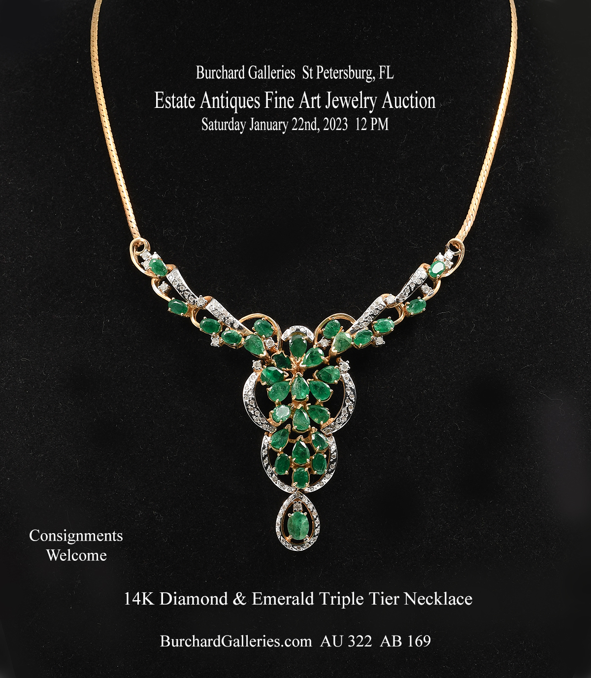 14K YELLOW GOLD, EMERALD, AND