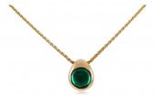 14K YELLOW GOLD EMERALD CABOCH