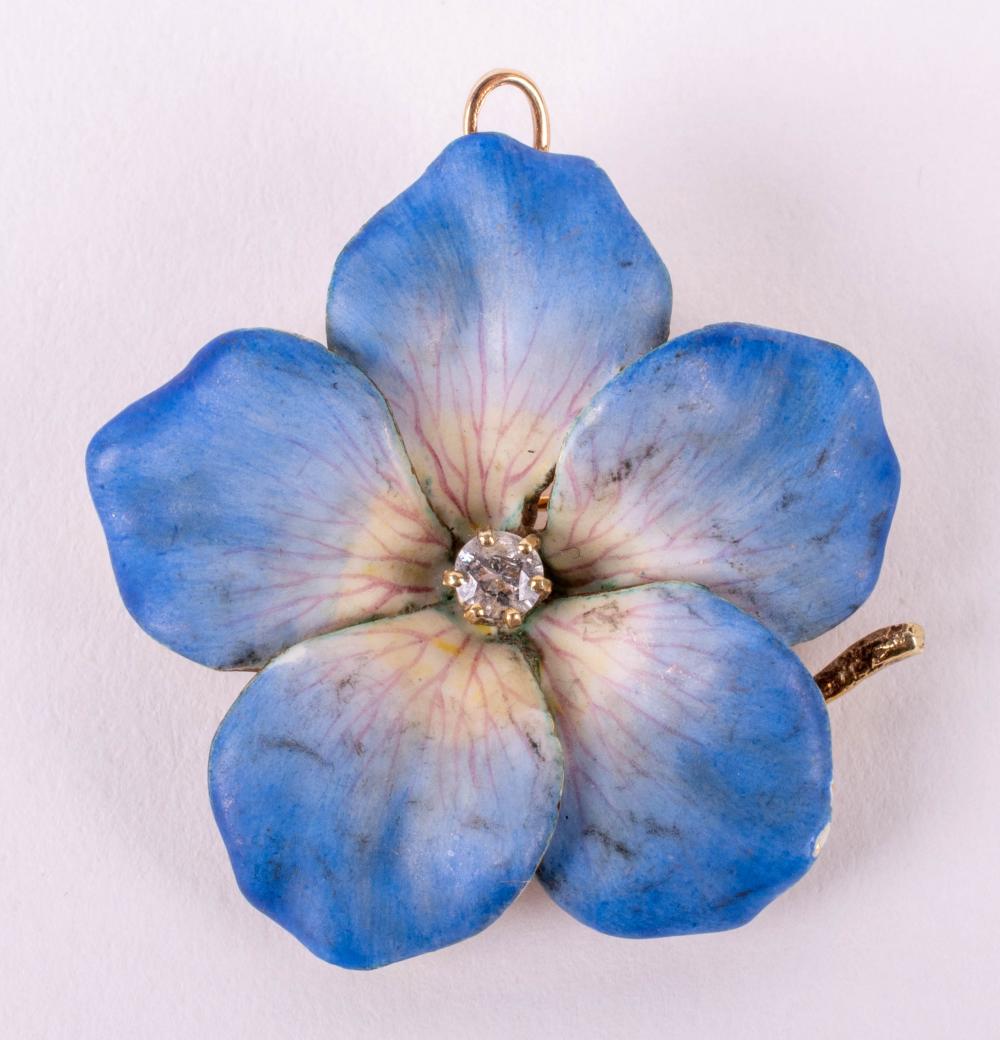 14K YELLOW GOLD ENAMEL AND