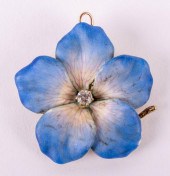 14K YELLOW GOLD ENAMEL AND DIA