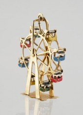 14K YELLOW GOLD ENAMEL FERRIS