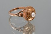 14K YELLOW GOLD ETRUSCAN RING