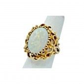 14K YELLOW GOLD FIERY OPAL WIT