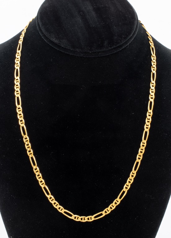14K YELLOW GOLD FIGARO CHAIN