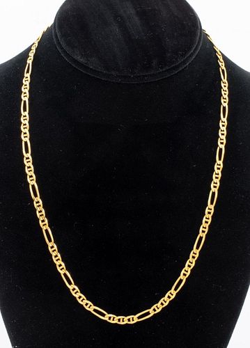 14K YELLOW GOLD FIGARO CHAIN
