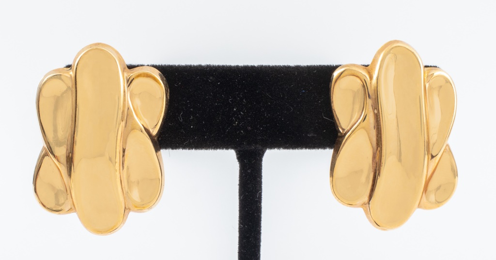 14K YELLOW GOLD FREEFORM EARRINGS