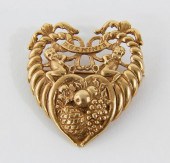 14K YELLOW GOLD GEMINI BROOCH