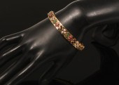 14K YELLOW GOLD GEMSTONE BRACE
