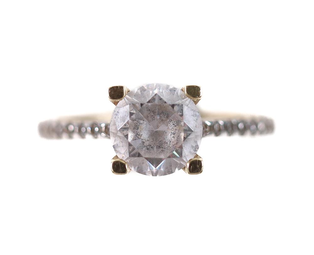 14K YELLOW GOLD GEMSTONE RING, SIZE