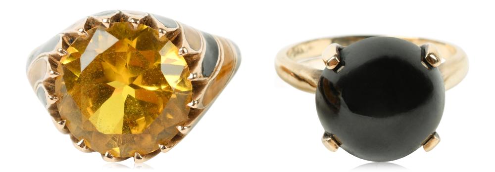 14K YELLOW GOLD GEMSTONE RINGS14K