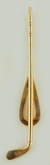14K YELLOW GOLD GOLF CLUB TIE