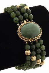 14K YELLOW GOLD GREEN GARNET M