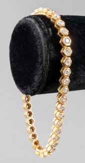 14K YELLOW GOLD HEXAGON DIAMON