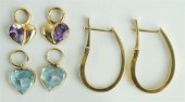 14K YELLOW GOLD HOOP EARRINGS