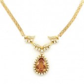 14K YELLOW GOLD, IMPERIAL TOPA