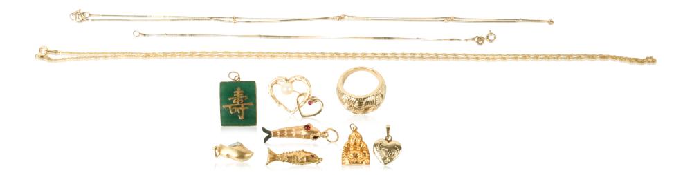14K YELLOW GOLD ITEMS OF JEWELRY14K