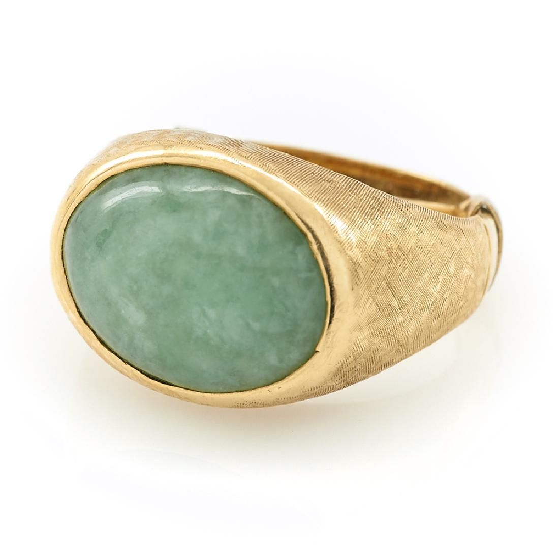 14K YELLOW GOLD & JADE GYPSY