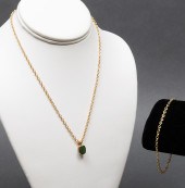 14K YELLOW GOLD JADE PENDANT N