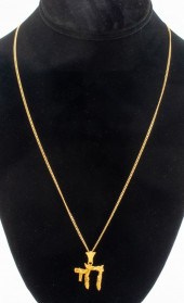14K YELLOW GOLD JUDAICA CHAI P