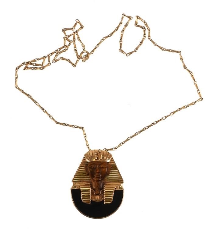 14K YELLOW GOLD KING TUT PENDANT