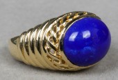 14K YELLOW GOLD & LAPIS LAZULI