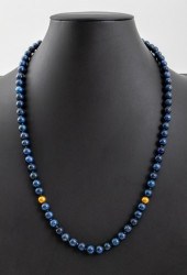14K YELLOW GOLD LAPIS BEAD NEC