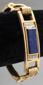 14K YELLOW GOLD LAPIS LAZULI &