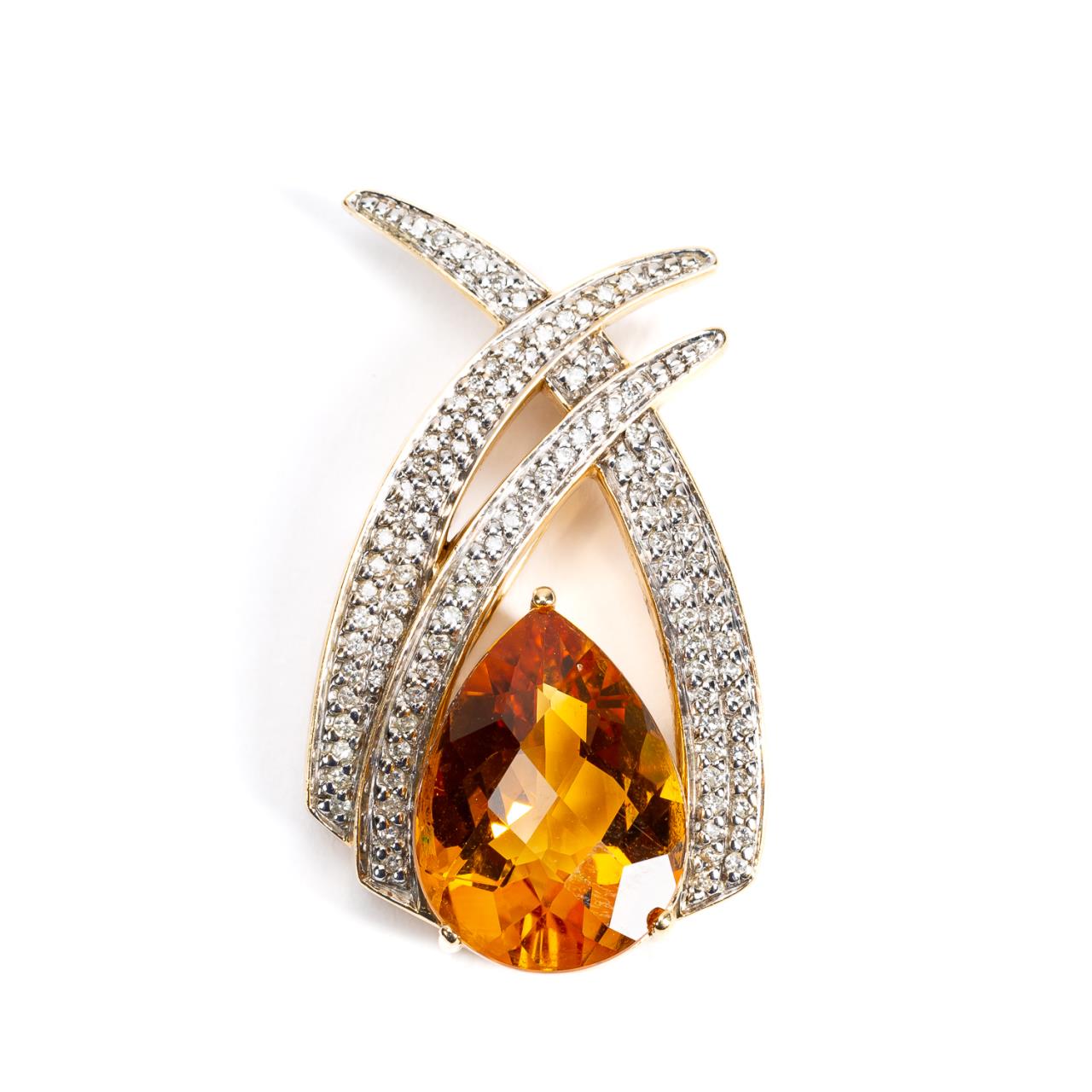 14K YELLOW GOLD, LARGE CITRINE, &