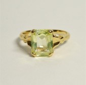14K YELLOW GOLD LIME QUARTZ LA