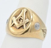 14K YELLOW GOLD MASONIC SIGNET