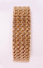 14K YELLOW GOLD MESH BRACELET