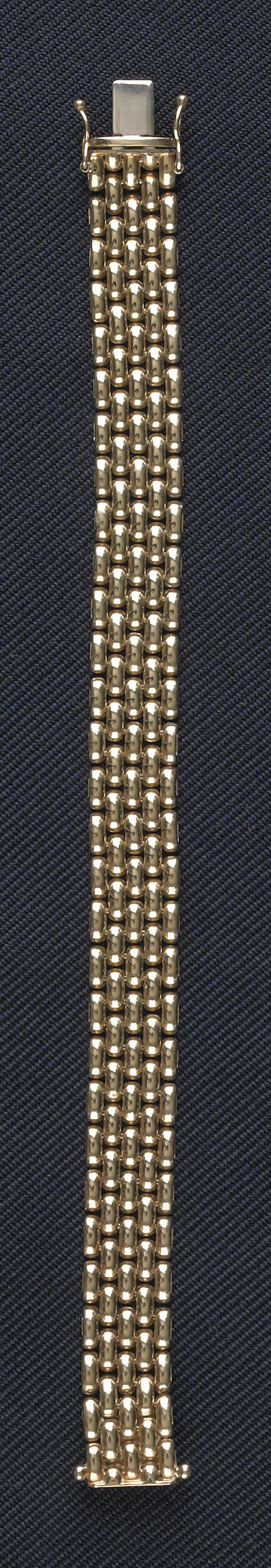 14K yellow gold mesh wide
