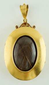 14K YELLOW GOLD MOURNING PENDA