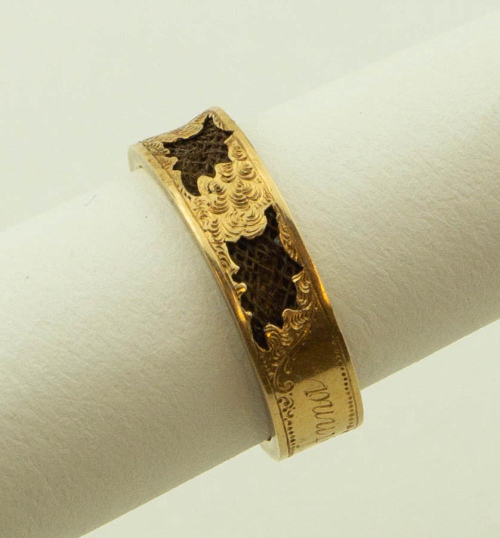 14K YELLOW GOLD MOURNING RING14K