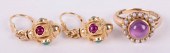14K YELLOW GOLD MULTI-GEM EARR