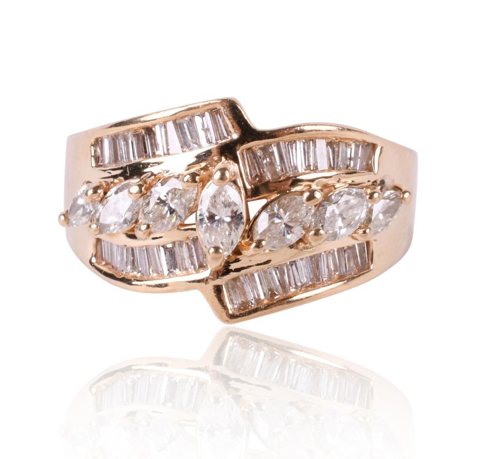 14K YELLOW GOLD MULTI-STONE DIAMOND