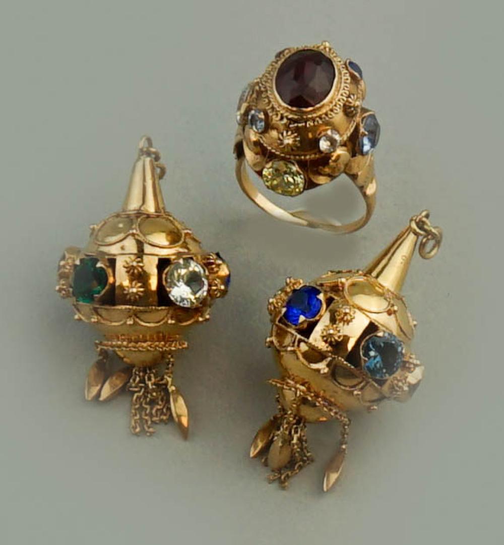14K YELLOW GOLD MULTI-STONE RING