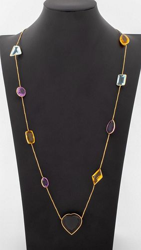 14K YELLOW GOLD MULTICOLORED
