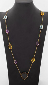 14K YELLOW GOLD MULTICOLORED G