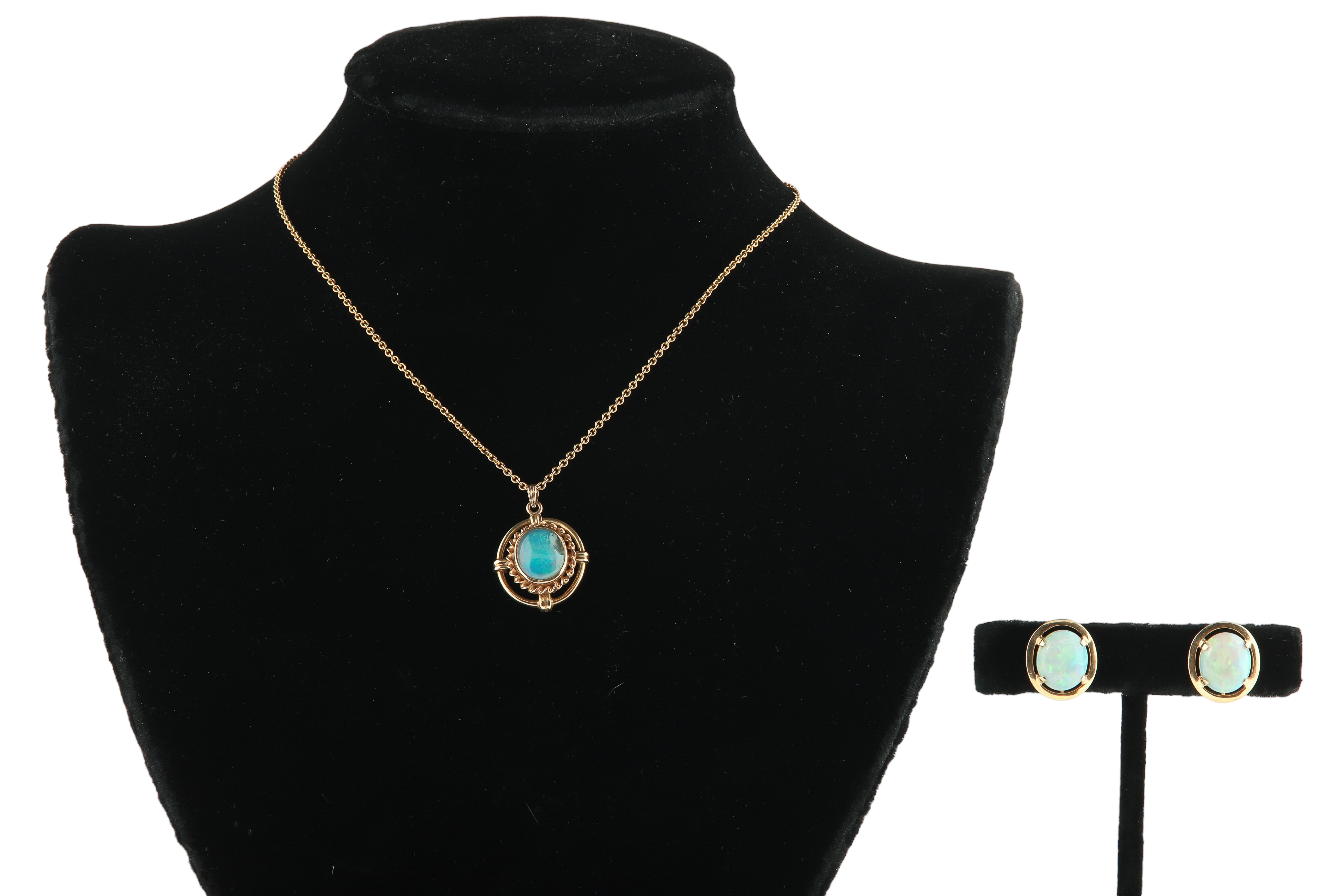 14K yellow gold opal earrings and