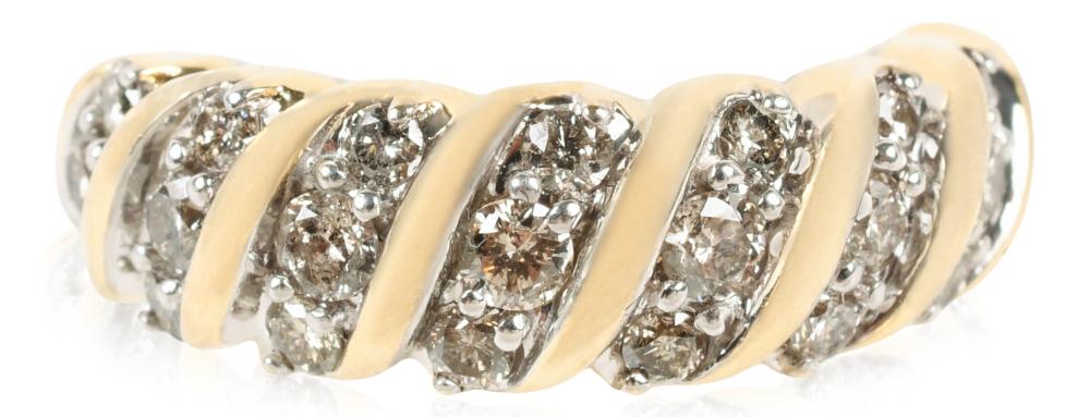 14K YELLOW GOLD PALE BROWN