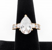 14K YELLOW GOLD PEAR SHAPED CZ