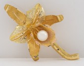 14K YELLOW GOLD PEARL ORCHID F