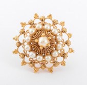 14K YELLOW GOLD PEARL PIN / EN