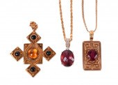 14K YELLOW GOLD PENDANTS WITH