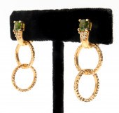 14K YELLOW GOLD PERIDOT & DIAM